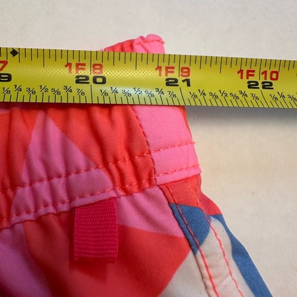 Psycho Bunny 2XLT Alexander Geometric Print Swim Trunks Neon Coral 10” Inseam - Picture 10 of 12